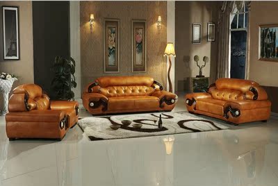 头层牛皮沙发 欧式真皮沙发 A0291大款厚皮沙发 123客厅组合沙发