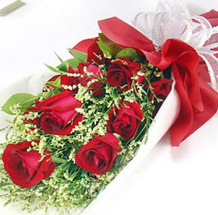 广州鲜花花店 天河区黄埔区越秀区免费送 9朵红色玫瑰花束 订花