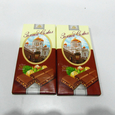 俄罗斯原装进口牛奶巧克力 榛子巧克力 城市之光榛果巧克力 80克