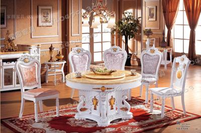 欧式实木大理石长方形白色餐桌方桌方台餐桌椅组合家具餐厅饭桌子