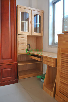 7字型书桌柜实木橡木电脑桌直角多功能书桌柜实木家具书房家具