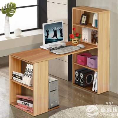 环保台式电脑桌转角写字桌宜家用书架组合书柜办公书桌子现代简约