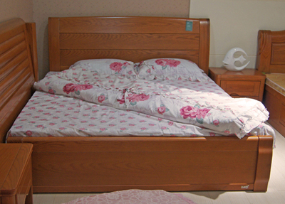 全实木床美国红橡木双人床简约现代婚床1.8米榆木床乡村主卧家具