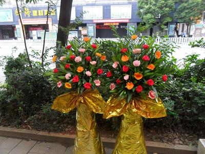 郴州优雅鲜花开业庆典花篮一对 市内实体花店 市区内免费送货