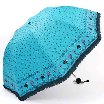 晴雨两用伞拱形公主伞折叠伞遮阳伞防紫外线女钢骨超强防晒太阳伞