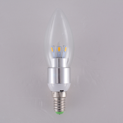 影琉灯饰 超高亮LED尖泡  E14拉尾透明蜡烛灯3W节能灯泡小螺口
