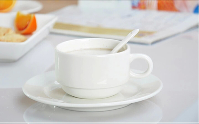 新骨瓷厨房餐具 咖啡杯 早茶杯 奶杯  可定制LOGO
