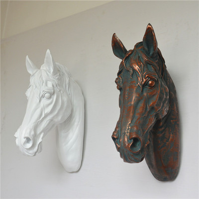 动物头像雕塑工艺品家居宾馆酒店咖啡店墙壁软装饰品马头挂饰壁挂