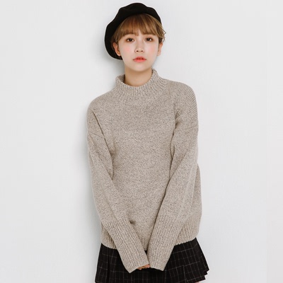 2016冬季新款韩版宽松套头圆领加厚毛衣女上衣学生保暖长袖针织衫