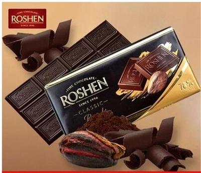 进口俄罗斯巧克力 乌克兰如胜经典黑巧克力ROSHEN78%正品保真纯香
