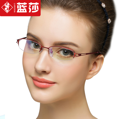 防辐射成品近视眼镜 纯钛眼镜框 近视 女款 眼睛框半框眼镜架女06