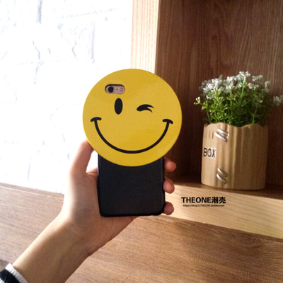 韩国代购定制smile潮牌卡通笑脸手机壳6s苹果iphone6plus5.5硬壳