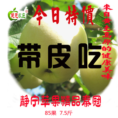 新鲜甘肃静宁白秦冠苹果80级6.5斤醇厚绵甜有机健康全国包邮