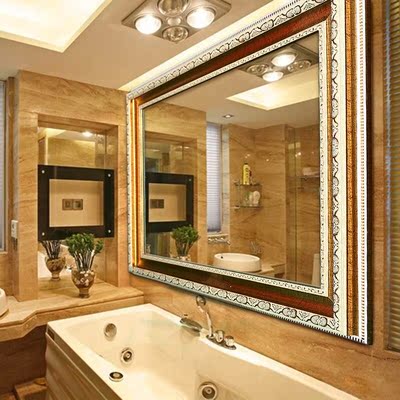 欧式高档防水浴室镜 壁挂卫生间防雾洗漱镜 卫浴镜挂墙定制镜子