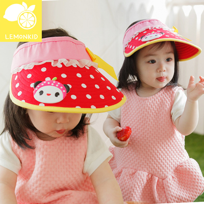 娃娃脸女童遮阳帽韩国儿童帽子春夏新款空顶帽宝宝太阳帽婴儿帽子