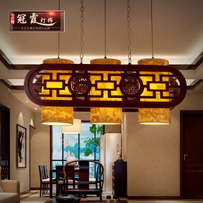 中式羊皮餐厅吊灯 木艺餐厅吊灯 清明上河图 客厅书房茶楼酒楼灯