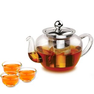耐热玻璃功夫茶具可直火泡茶壶不锈钢过滤网红花茶杯壶特价包邮