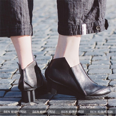 德国包邮代购 Trippen纯手工订制鞋 坡跟矮帮中跟女单鞋 舒适
