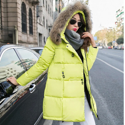 2015冬装新款羽绒服女中长款韩版斗篷型A字大码大毛领外套