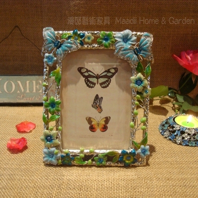 欧式奢华相框蝴蝶花法式浪漫创意像框相片框5寸6寸