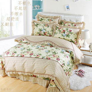四件套 春夏 美式北欧纯棉贡缎简约时尚床单被套床上用品全棉套件