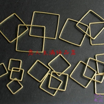 6-35mm规格 纯铜黄铜毛胚正方形 几何形状切割框 DIY饰品金属配件