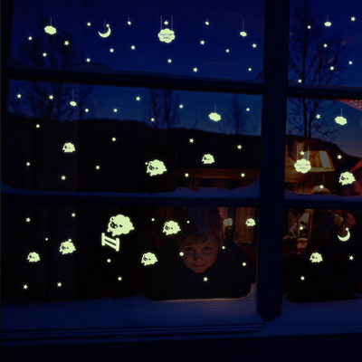 流星雨荧光贴发光墙贴天花板卧室儿童房背景卡通系列夜光墙壁贴纸