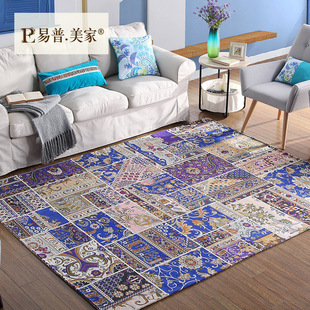 美式地毯 田园地中海地毯客厅 茶几 卧室床边地毯地垫  欧式波斯