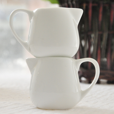 有无柄陶瓷牛奶杯小奶勺西式奶盅 咖啡奶缸杯 蜂蜜罐糖油罐