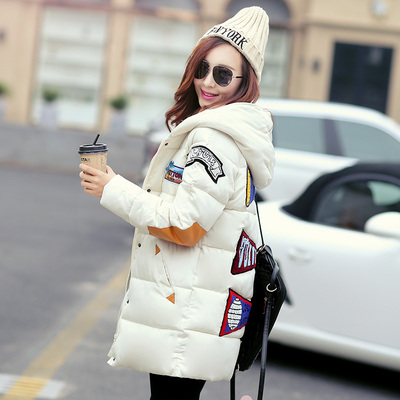 2015冬装新款韩版棉服女外套大码帽子棉衣女中长款宽松加厚棉袄女