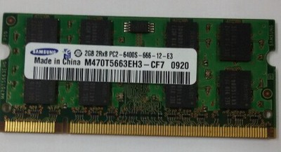SAMSUNG 三星2G DDR2 PC2-6400 800HZ笔记本原厂内存条 兼容667