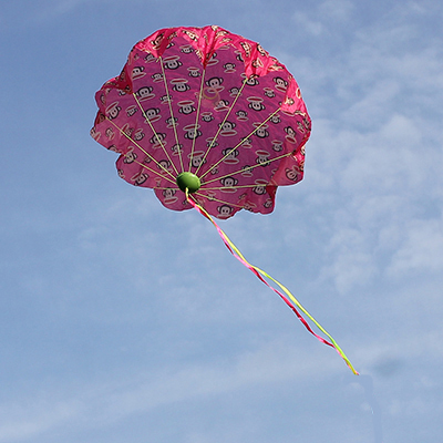 12线中华飞伞手抛降落伞儿童玩具降落伞50厘米纯色