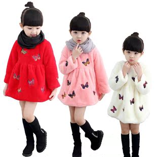 童装女童冬装连衣裙加绒加厚2015新款长袖韩版中大儿童裙公主裙子