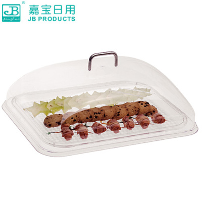 嘉宝PC透明塑料长方形餐盖带手柄 菜盘盖 食物罩自助展示盖保鲜盖
