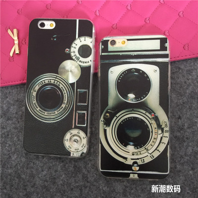 复古相机iPhone6s plus手机壳磨砂 苹果5s硬壳创意全包软边保护套