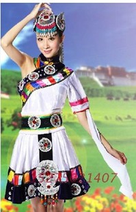高档藏族演出服装 民族舞台装藏族表演服装藏族舞蹈服装裙女 促销