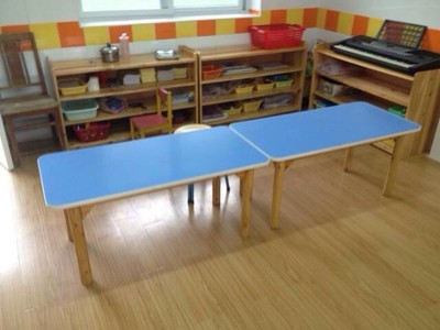 防火板六人桌 幼儿园实木桌椅批发 长方桌儿童桌子学习课桌