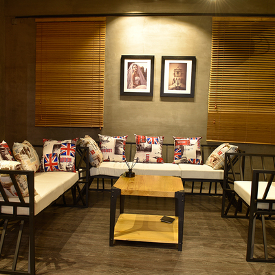 美式复古loft卡座休闲沙发 咖啡奶茶店西餐厅创意沙发茶几