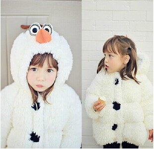 女童棉衣韩国童装新款冬装新款冰雪奇缘雪宝加厚棉衣棉服儿童外套