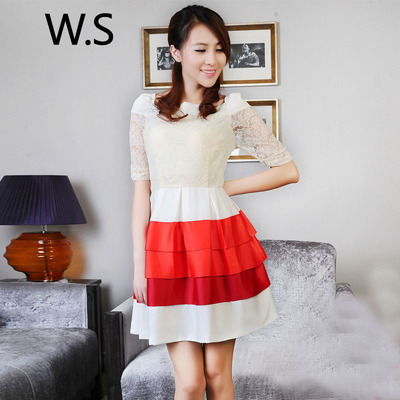 2015春装新款WS女装韩版大码修身显瘦潮气质中长袖包臀连衣裙子