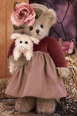 正版美国贝瑞泰迪熊-14寸女毛绒熊抱猪乡村熊圣诞情人节生日礼物