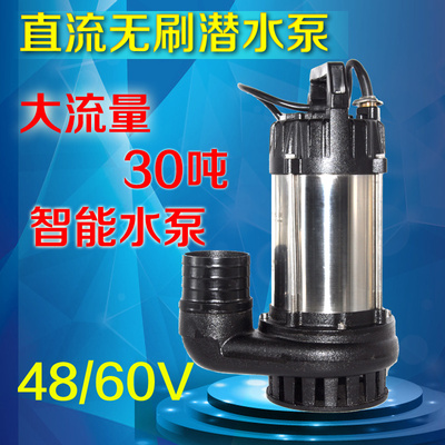 大流量30方直流潜水泵48v60v不锈钢电瓶电动车水泵灌溉抽水2寸3寸