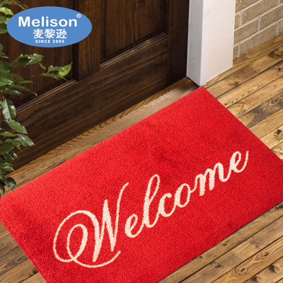 Melison店铺进门地垫入户入门Welcome图案门垫 防滑吸水地毯脚垫