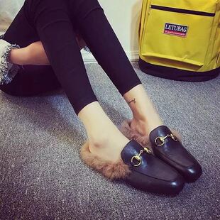 贾瑞瑞屋 2016新款韩版女鞋 加绒平底一脚蹬金属平底女低帮鞋潮女