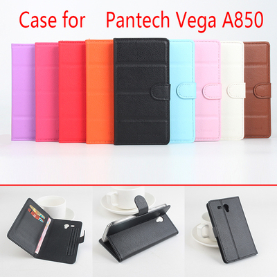 泛泰Pantech Vega A850手机三横荔枝纹专用保护皮套防摔壳插卡