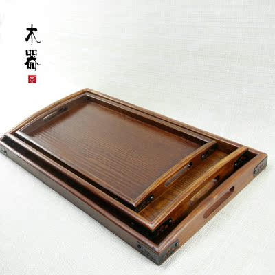 韩式木托盘 木质茶托盘 收纳盘 餐盘 长方托盘 SPA置物盘 木香盘
