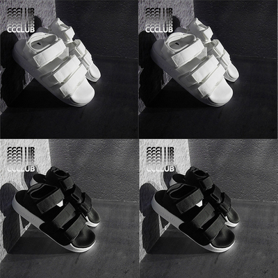Adidas阿迪达斯三叶草凉鞋魔术贴沙滩新拖鞋男女夏秋运动S75382