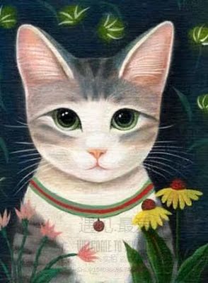 《后院》纯手绘油画 猫系列装修画 挂画 壁画 无框画