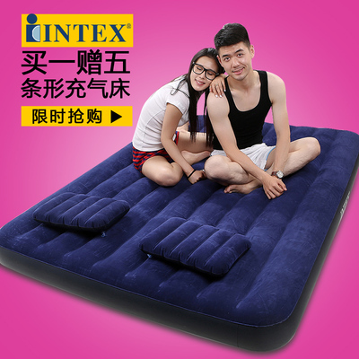 intex便携式充气床双人加厚充气床垫家用午休床单人户外气垫床垫