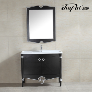 舒派卫浴 简欧浴室柜组合现代简约落地式中式卫生间 橡木浴室柜
